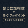 冬の髪の乾燥対策と乾燥指数を解説するヘッダー画像。冬のパサつきや広がりの原因とヘアケア方法を紹介したブログ用タイトルビジュアル。